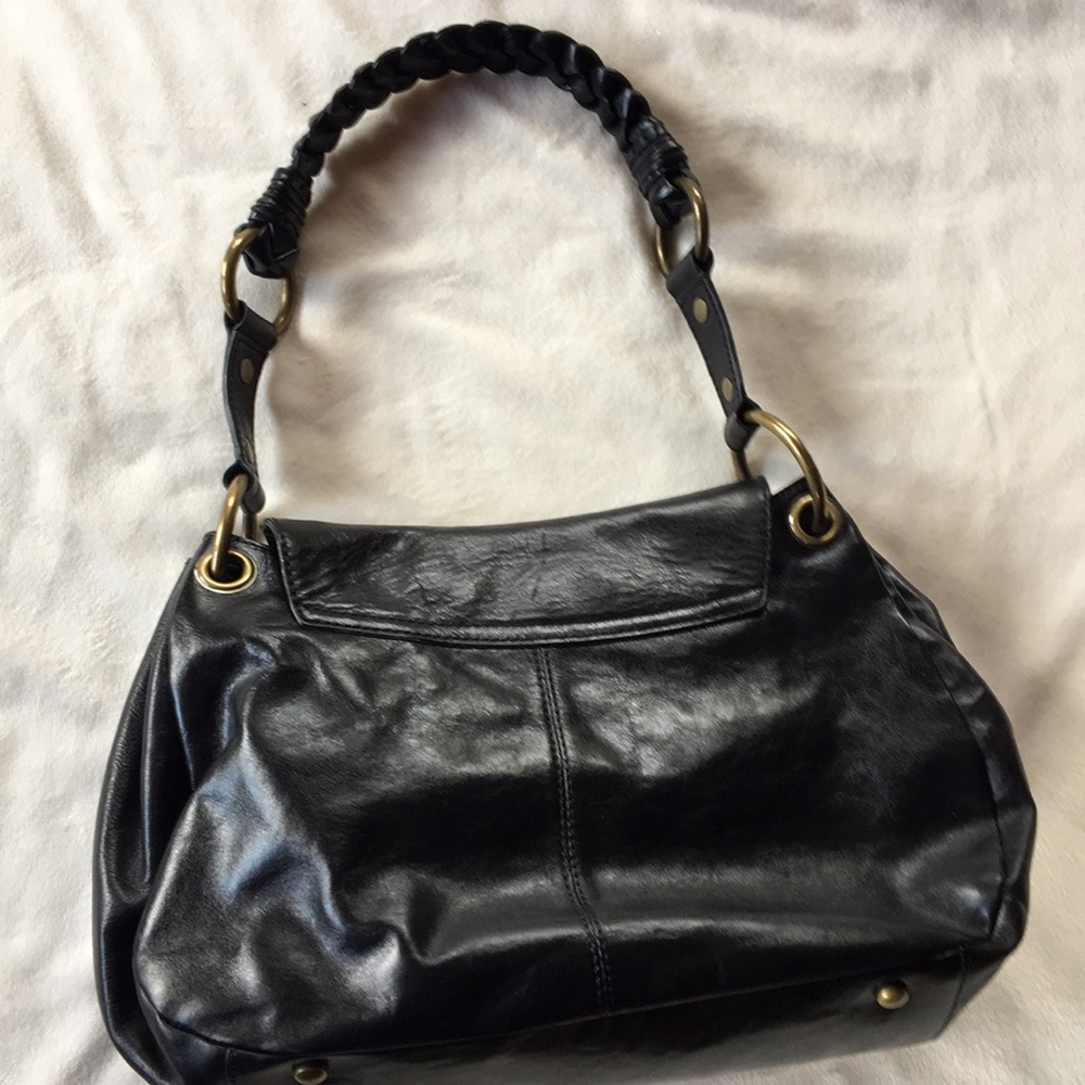 [ Kate Landry Black Leather Western Shoulder Bag ] - Picture 3 of 6